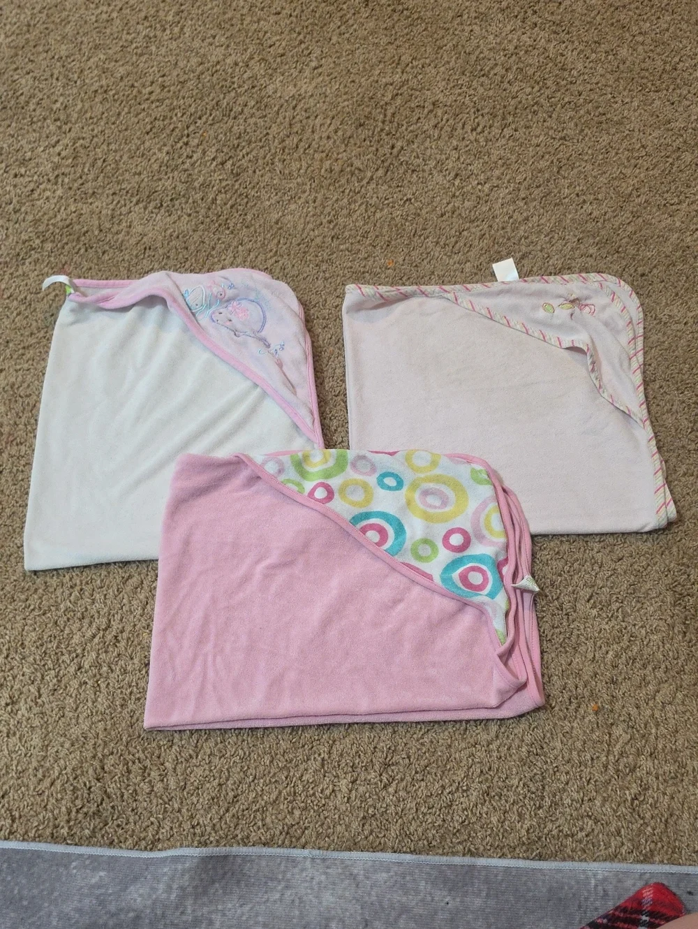 Baby Hooded Bath Towels - Pink Assorted Set